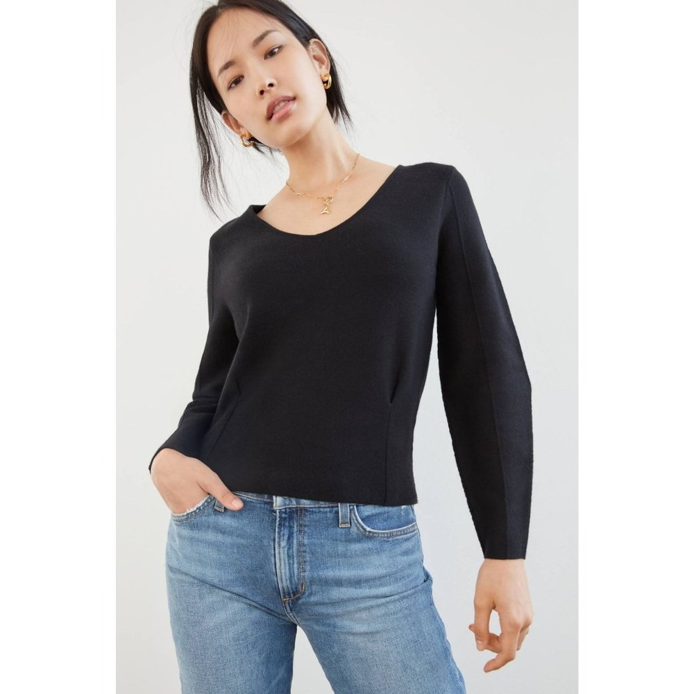 Anthropologie Maeve Lupita V-Neck Sweater Top